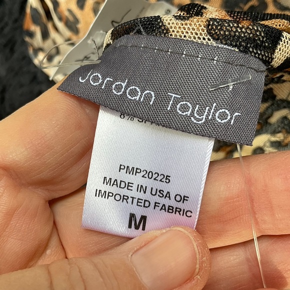 Jordan Taylor sheer tropical tribal short sleeve belted swim coverup wrap NWT  M - Picture 15 of 15
